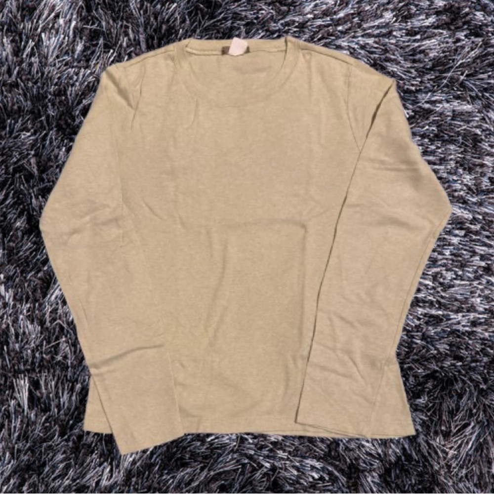 Women’s J. Crew long sleeve t-shirt, heathered lime green, size Large
